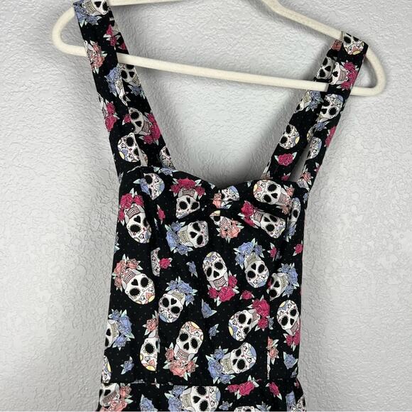 Hell Bunny Muertos Day of the Dead Sugar Skull Dress Women's Small - Picture 4 of 9